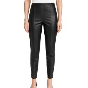 ASOS Design Black Faux Vegan Leather Skinny High Waist Trousers Pants Size 14
